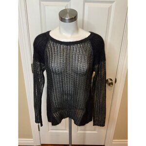 Eileen Fisher The FIsher Project Black Shimmering Loose Knit Sweater, Size S